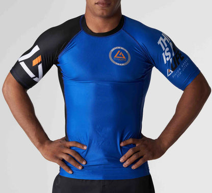 RANKED RASHGUARD SHORT SLEEVE BLUE (SALE)